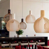 Timber Lighting Pendants Birdcage Dining Room